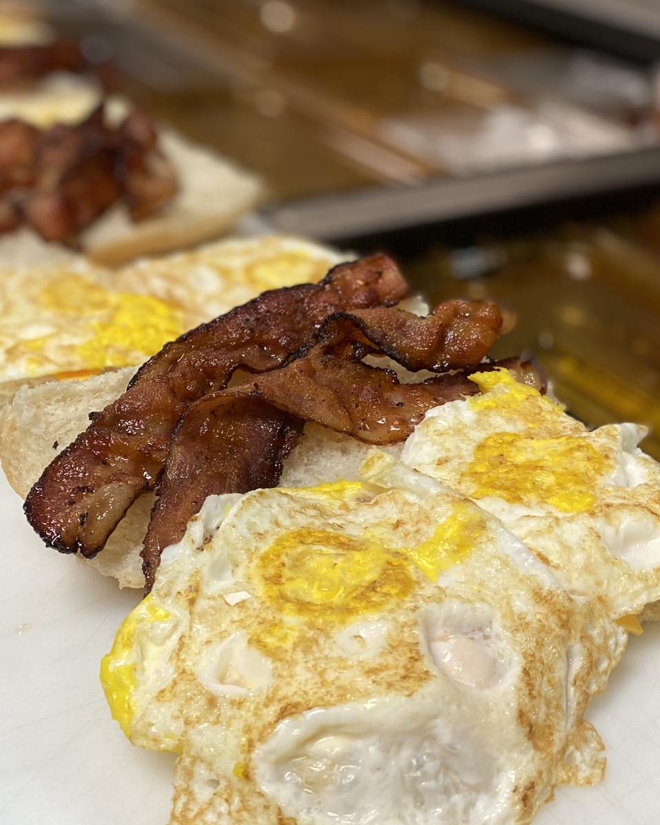 Breakfast subs being made at Toni's Depot